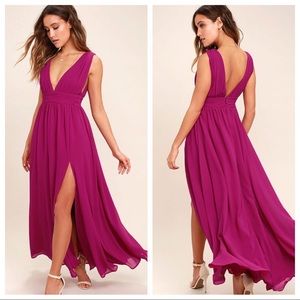 Lulus Heavenly Hues Magenta Maxi Dress L